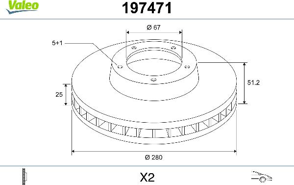 VALEO 197471 - Kočioni disk www.molydon.hr