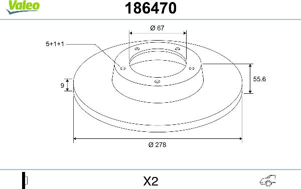 VALEO 186470 - Kočioni disk www.molydon.hr