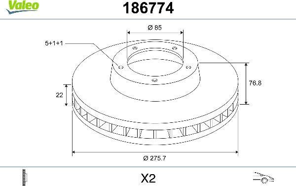 VALEO 186774 - Kočioni disk www.molydon.hr