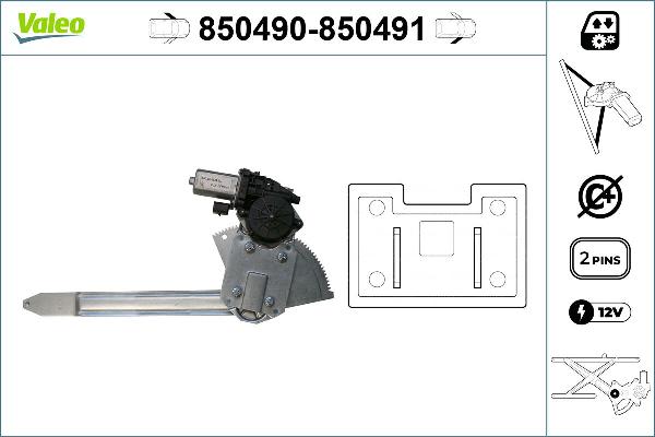 VALEO 850490 - Škare | podizač prozorskog stakla www.molydon.hr