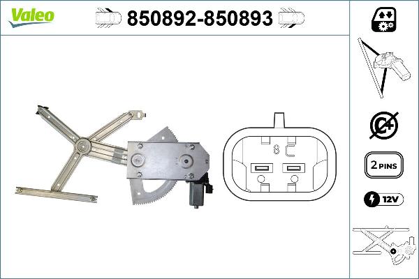 VALEO 850892 - Škare | podizač prozorskog stakla www.molydon.hr