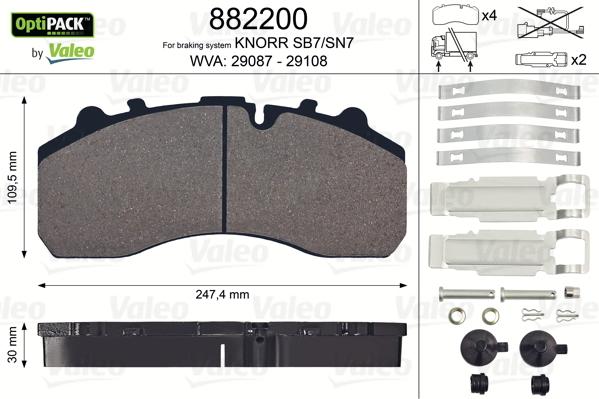 VALEO 882200 - Komplet Pločica, disk-kočnica www.molydon.hr