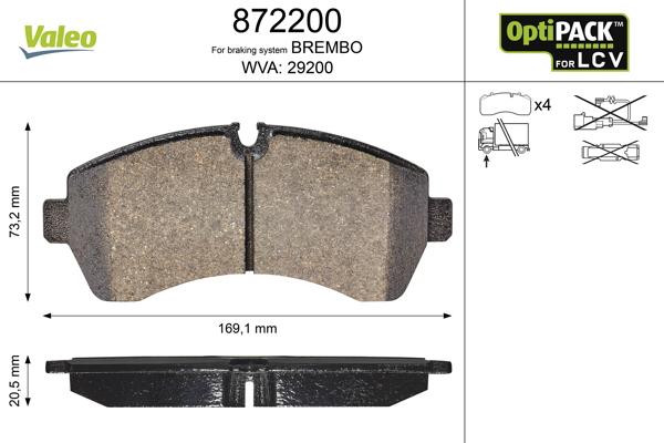 VALEO 872200 - Komplet Pločica, disk-kočnica www.molydon.hr