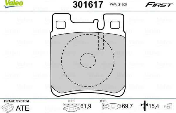 VALEO 301617 - Komplet Pločica, disk-kočnica www.molydon.hr