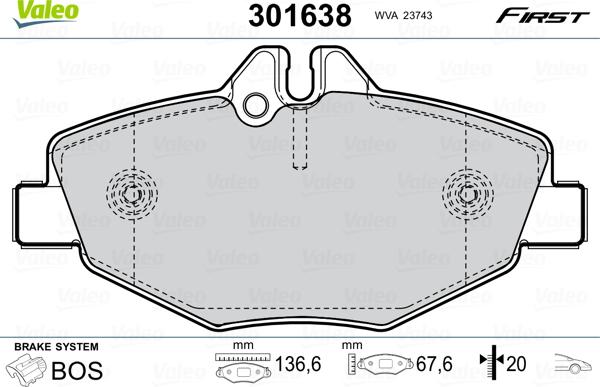 VALEO 301638 - Komplet Pločica, disk-kočnica www.molydon.hr