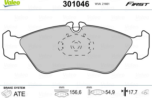 VALEO 301046 - Komplet Pločica, disk-kočnica www.molydon.hr