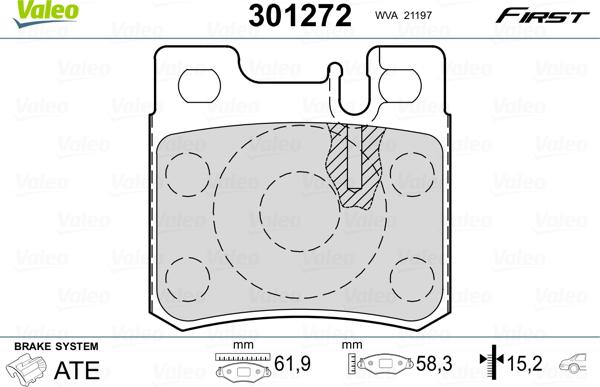 VALEO 301272 - Komplet Pločica, disk-kočnica www.molydon.hr