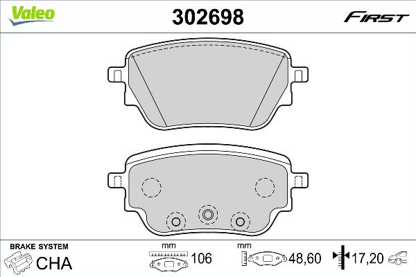 VALEO 302698 - Komplet Pločica, disk-kočnica www.molydon.hr