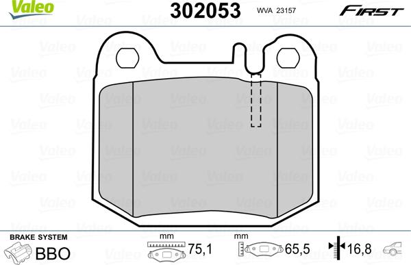 VALEO 302053 - Komplet Pločica, disk-kočnica www.molydon.hr