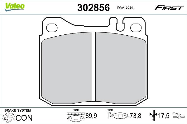 VALEO 302856 - Komplet Pločica, disk-kočnica www.molydon.hr