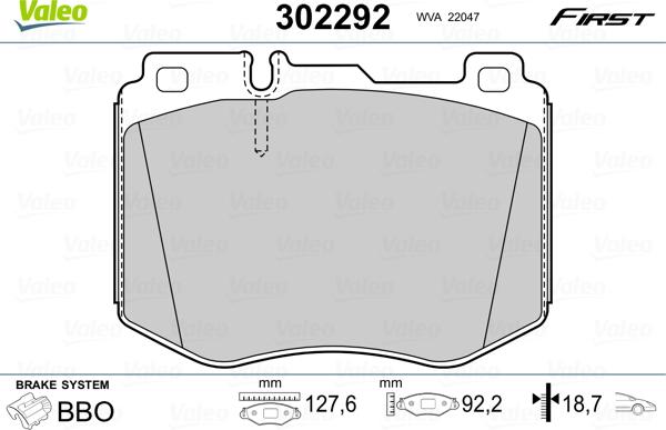 VALEO 302292 - Komplet Pločica, disk-kočnica www.molydon.hr