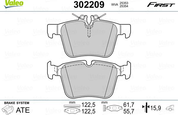 VALEO 302209 - Komplet Pločica, disk-kočnica www.molydon.hr