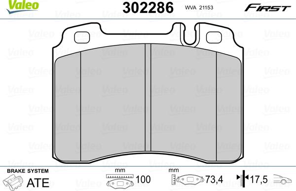 VALEO 302286 - Komplet Pločica, disk-kočnica www.molydon.hr