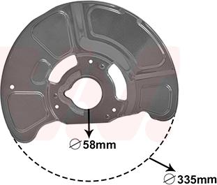 Van Wezel 3044371 - ANKER PLOČA | Lim za zaštitu od prskanja, kočioni disk www.molydon.hr