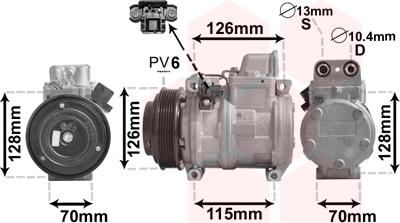 Van Wezel 3000K087 - Kompresor, klima-Uređaj www.molydon.hr