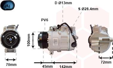 Van Wezel 3000K351 - Kompresor, klima-Uređaj www.molydon.hr