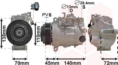 Van Wezel 3000K705 - Kompresor, klima-Uređaj www.molydon.hr