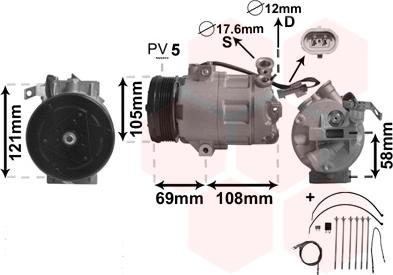 Van Wezel 3700K427 - Kompresor, klima-Uređaj www.molydon.hr