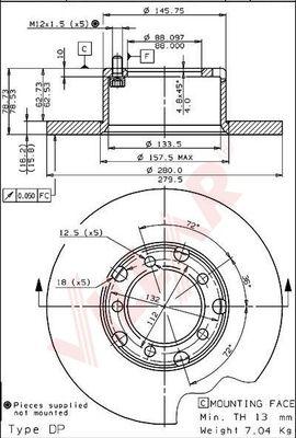Villar 628.1204 - Kočioni disk www.molydon.hr