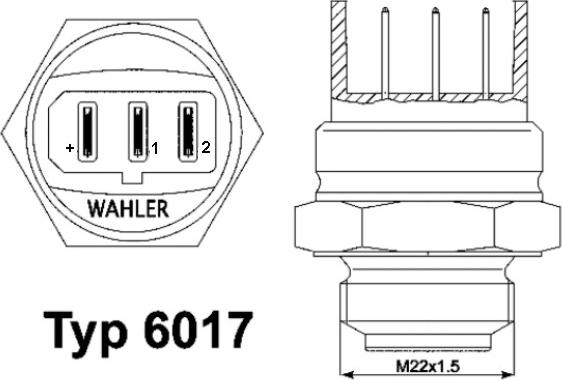 WAHLER 6017.95D - Prekidač temperature, ventilator radijatora / klima uređaja www.molydon.hr
