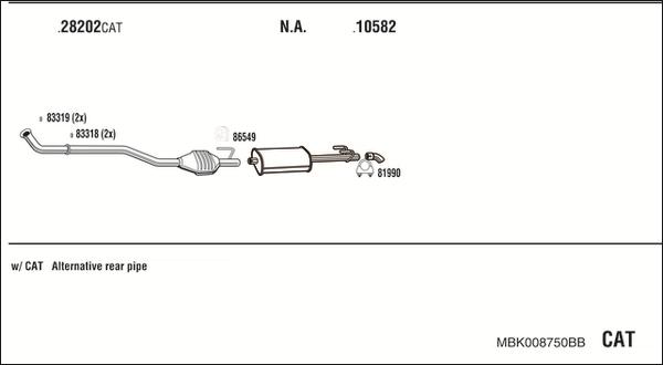 Walker MBK008750BB - Ispušni sistem www.molydon.hr
