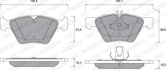 Ween 151-1300 - Komplet Pločica, disk-kočnica www.molydon.hr