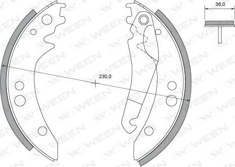 Ween 152-2113 - Komplet kočnica, bubanj kočnice www.molydon.hr