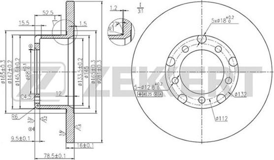 Zekkert BS-5055 - Kočioni disk www.molydon.hr