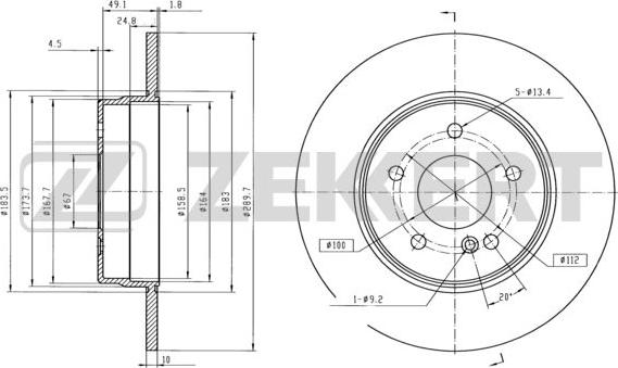 Zekkert BS-5809 - Kočioni disk www.molydon.hr