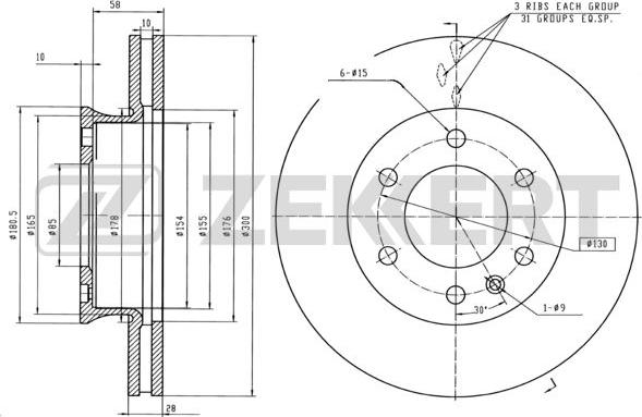 Zekkert BS-5256B - Kočioni disk www.molydon.hr