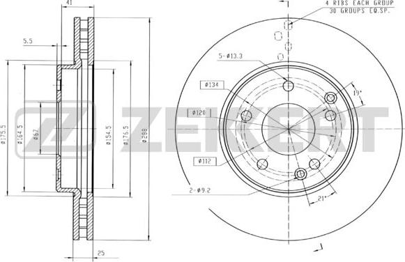Zekkert BS-5289B - Kočioni disk www.molydon.hr