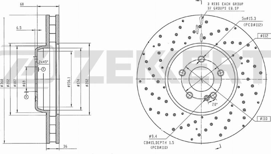 Zekkert BS-6644B - Kočioni disk www.molydon.hr