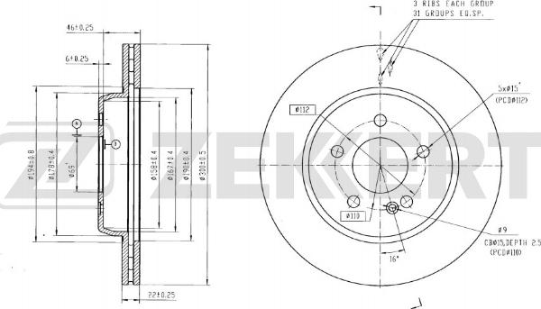 Zekkert BS-6312B - Kočioni disk www.molydon.hr