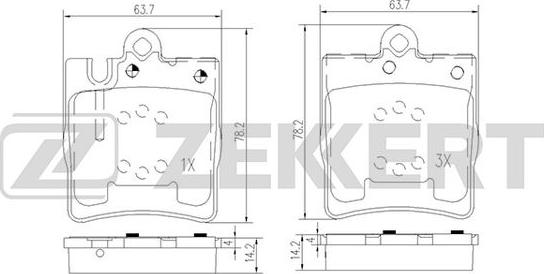 Zekkert BS-1165 - Komplet Pločica, disk-kočnica www.molydon.hr