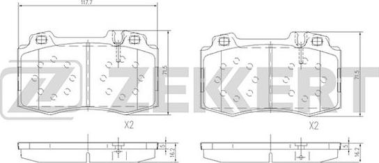 Zekkert BS-1121 - Komplet Pločica, disk-kočnica www.molydon.hr