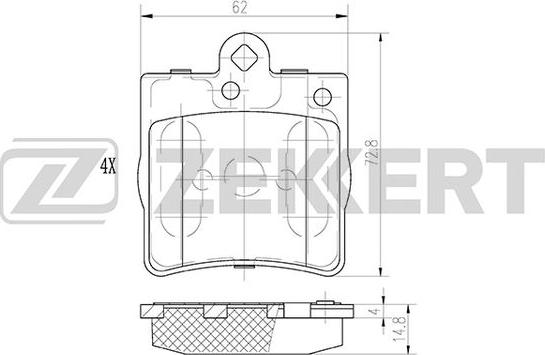 Zekkert BS-1350 - Komplet Pločica, disk-kočnica www.molydon.hr