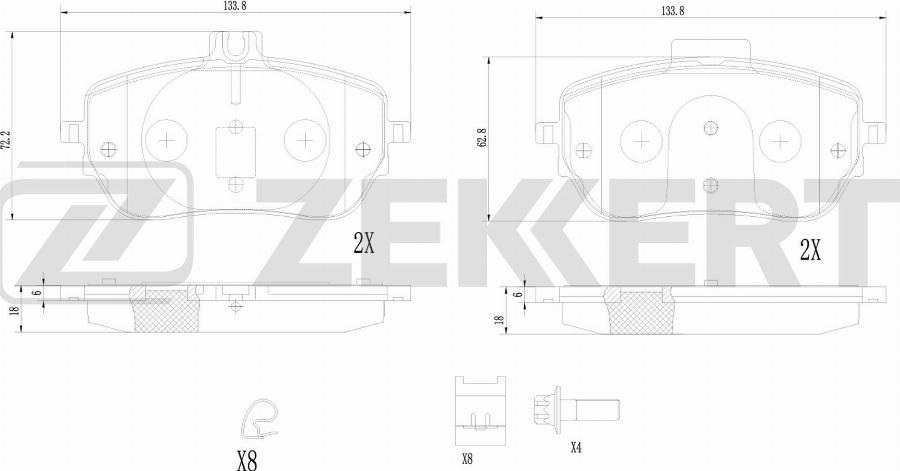 Zekkert BS-1357 - Komplet Pločica, disk-kočnica www.molydon.hr