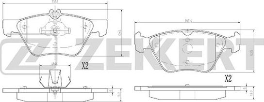 Zekkert BS-2881 - Komplet Pločica, disk-kočnica www.molydon.hr