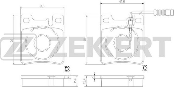 Zekkert BS-2873 - Komplet Pločica, disk-kočnica www.molydon.hr