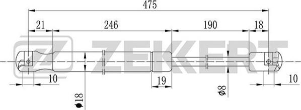 Zekkert GF-1430 - Plinski amortizer, prtljaznik/utovarni prostor www.molydon.hr