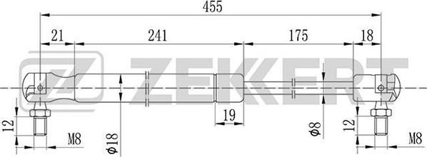 Zekkert GF-1038 - Plinski amortizer, prtljaznik/utovarni prostor www.molydon.hr
