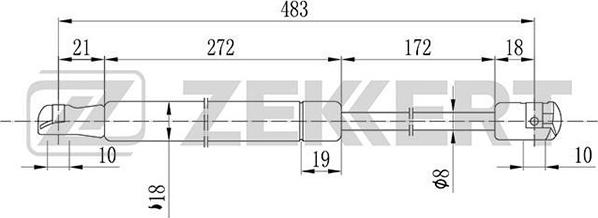 Zekkert GF-1792 - Plinski amortizer, prtljaznik/utovarni prostor www.molydon.hr