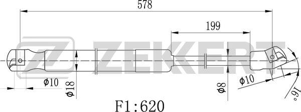 Zekkert GF-2483 - Plinski amortizer, prtljaznik/utovarni prostor www.molydon.hr