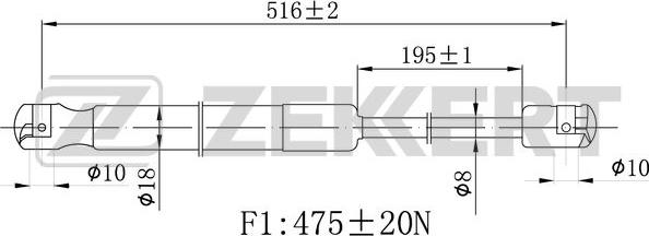 Zekkert GF-2479 - Plinski amortizer, prtljaznik/utovarni prostor www.molydon.hr