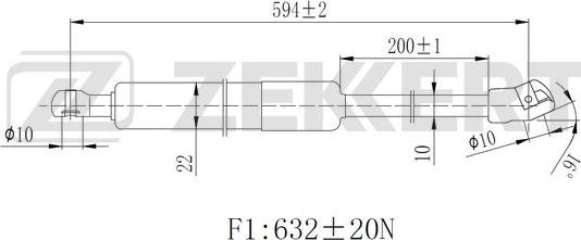 Zekkert GF-2503 - Plinski amortizer, prtljaznik/utovarni prostor www.molydon.hr