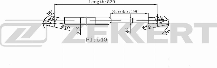 Zekkert GF-2604 - Plinski amortizer, prtljaznik/utovarni prostor www.molydon.hr