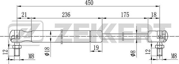 Zekkert GF-2098 - Plinski amortizer, prtljaznik/utovarni prostor www.molydon.hr