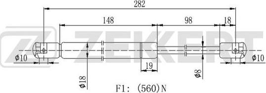 Zekkert GF-2146 - Plinski amortizer, prtljaznik/utovarni prostor www.molydon.hr