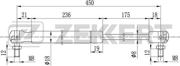 Zekkert GF-2100 - Plinski amortizer, prtljaznik/utovarni prostor www.molydon.hr