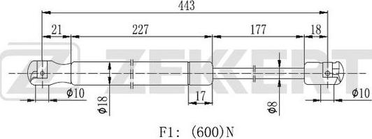 Zekkert GF-2134 - Plinski amortizer, prtljaznik/utovarni prostor www.molydon.hr